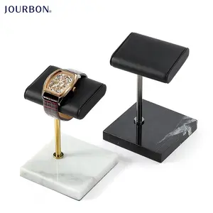 Высококачественная металлическая стойка для часов из искусственной кожи, держатель для браслета, лотка для часов, подставка для ювелирных изделий и браслетов