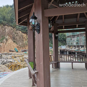 ศาลาไม้คอมโพสิตกลางแจ้งที่ทันสมัยพร้อมกรอบป้องกันรังสียูวีและป้องกันสนิม - Product Image 3