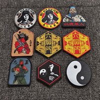Écussons brodés personnalisés, autocollants magiques, portraits de personnages, badges, Tai Chi, Bruce Lee, écussons tissés pour sacs d'extérieur
