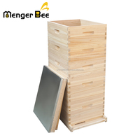 Nouvelle ruche Menger Bee Langstroth non assemblée à 5 niveaux, 10 cadres, en bois de sapin avec joint en queue d'aronde, pour apiculture, 2 niveaux profonds et 3 niveaux moyens inclus