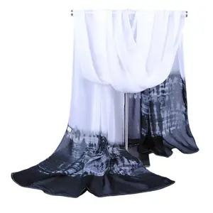 Printed Scarf 2022 Islamic Hijabs Undercap Women Cotton Soft Heavy Ready Bridal Flower Silk Chiffon Hijab