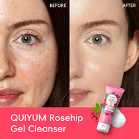 Gel nettoyant à la rose musquée QUIYUM, crème nettoyante pour le visage, pour raffermir, nettoyer les pores et hydrater, crème nettoyante pour le visage 100g