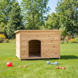 Niches pour chiens de taille moyenne OEM/ODM en bois, résistantes aux intempéries, écologiques, coupe-vent, pour chiens de taille moyenne, toutes saisons, avec <span class=keywords><strong>pieds</strong></span> surélevés - Product Image 6