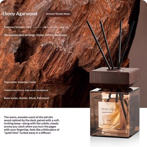Difusor de Aromas con Tapa de Madera, Botella Cuadrada de Vidrio, Difusor de Fragancia para el Hogar, Decoración para Dormitorio y Sala de Estar - Product Image 5