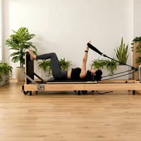Reformer Pilates pliable et portable en chêne réglable pour usage domestique/studio – Idéal pour la remise en forme et la santé