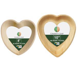 Paquete de San Valentín - 8 Platos de Hoja de Palma Natural con Forma de Corazón y 10 Platos con Forma de Corazón - Product Image 6