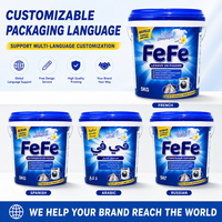 Lessive en poudre FeFe 5KG, grand format familial, avec poignée de transport pratique pour la lessive à domicile
