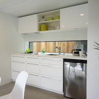 Cuisine américaine prête à assembler pour petit appartement, cuisine personnalisée tout-en-un, mini-cuisine pour petite maison, armoire de cuisine