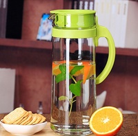 Ensemble de carafes en verre pour l'été, service à thé en verre simple, carafe à eau froide 1,2 L, 5 tasses de 250 ml, ensemble de 5 pièces