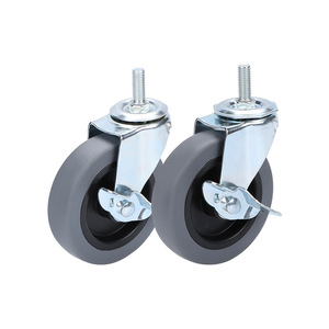 Tpr 4 Inch Screw Side Brake <b>Caster</b> Swivel <b>Wheel</b> Clip On Industrial Furniture Use - Product Image 4