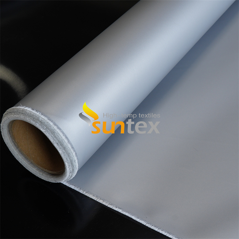 E Glass Woven Silicone Coating Fabric Cloth Two Side Fireproof Silicone Rubber Coated Heat Resistant Fiberglass Fabric