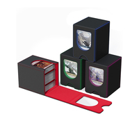 Lot de 4 boîtes de rangement pour cartes MTG Commander, capacité de 100+ cartes à double pochette, boîte à cartes Magic compatible avec les cartes TCG/PTCG/CCG