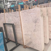 Slab Marmer Pink Format Besar Poles Berkualitas Terbaik Ramah Lingkungan Desain Modern untuk Pelapis Dinding Eksterior Kamar Mandi Dapur