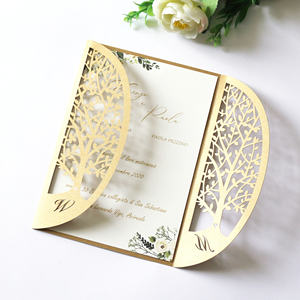 Cartes <span class=keywords><strong>de</strong></span> vœux en papier <span class=keywords><strong>d</strong></span>écoupées au Laser, <span class=keywords><strong>carte</strong></span> <span class=keywords><strong>d</strong></span>'<span class=keywords><strong>invitation</strong></span> <span class=keywords><strong>de</strong></span> <span class=keywords><strong>mariage</strong></span> couleur marron personnalisée Style forêt <span class=keywords><strong>d</strong></span>'arbre, pièces - Product Image 5