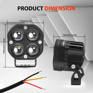 Quadrato a doppio colore ambra/bianco 40w 3 pollici luce di guida ausiliaria Hi <span class=keywords><strong>Lo</strong></span> lampada impermeabile per fuoristrada avventura pick-up camion SUV - Product Image 6