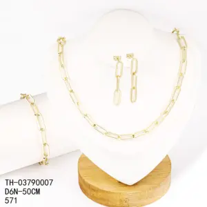 Wholesale Jewelry 3pcs Sets In Bulk Oro Laminado 14k Conjunto De Joyas Necklace Bracelet Earring Evil Eyes Bead Apple Cuban Set