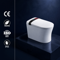 WC intelligent avec bidet intégré, siège chauffant, lavage à température constante, séchage à l'air chaud, chasse d'eau automatique, capteur de siège, écran et télécommande sans fil