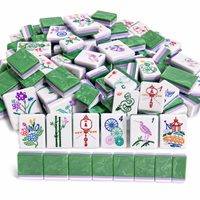 Ensemble de mahjong américain de luxe avec tapis antidérapant et supports en acrylique transparent - 166 tuiles de mahjong américaines de qualité supérieure