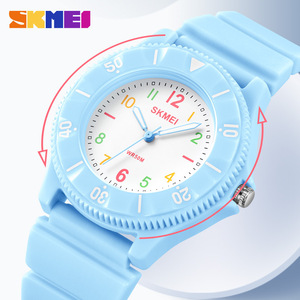 Skmei Children's Analog Quartz Watch 50m Waterproof Student Exam Wristwatch <b>Light</b> Blue Band - Product Image 1