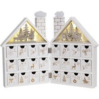 Boîte rigide en bois faite à la main, calendrier de l'avent en forme de maison, décoration de Noël, calendrier de compte à rebours, revêtement UV, personnalisable