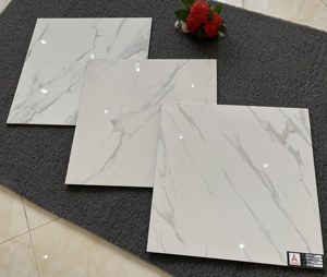 Piastrelle in Ceramica Effetto Marmo Bianco <span class=keywords><strong>Carrara</strong></span> Lucido 24x24, Design Moderno per Pavimenti Domestici, Funzione Mattone Refrattario, Prezzo Conveniente - Product Image 6