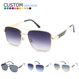 Fashion Custom Men Women <b>Sunglasses</b> Personalized Driving UV400 Gradient Lens Square Shade Metal Frame <b>Sunglasses</b> - Product Image 1