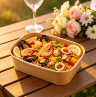 Boîte à lunch jetable en papier kraft imperméable carrée pour contenir des sushis