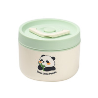 Boîte à lunch portable pour enfants mignons avec pot de nourriture en acier inoxydable 304 sac isolé pour récipient à soupe sous vide avec cuillère en plastique