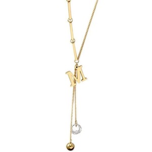 Elegante Collar de Acero Inoxidable con Colgante de Letra <span class=keywords><strong>M</strong></span> para Mujer, Estilo Hip Hop - Product Image 5