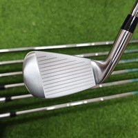 Ensemble de fers de golf forgés avec logo personnalisé, clubs unisexes pour droitiers, poignées en caoutchouc imperméables avec housses de tête de style mallet
