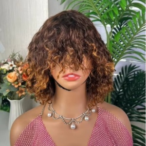 Perruque à franges ondulées de haute qualité à prix de gros, 100% cheveux humains - Product Image 1