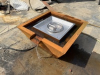 Table de foyer au propane sans fumée, écologique et résistante à la rouille, pour fontaine d'eau de piscine