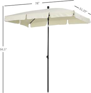 Sombrilla Rectangular de 200x 125cm para jardín, paraguas con UV50, para balcón, gran oferta - Product Image 4