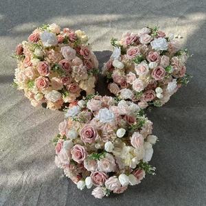 KE-FB043 Boule de fleurs artificielles en soie en gros, centre de table, boule de fleurs Gypsophile, centres de table, boule de fleurs - Product Image 1