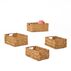 Wholesale Eco-Friendly Vintage Rectangle <b>Storage</b> <b>Basket</b> Handmade Water Hyacinth Woven <b>Wicker</b> Home Organizer Living Room Viet Anh - Product Image 3