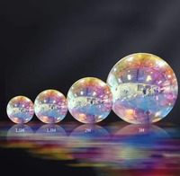 Vente en gros boule réfléchissante géante en pvc, ballon miroir suspendu, boule miroir gonflable décorative