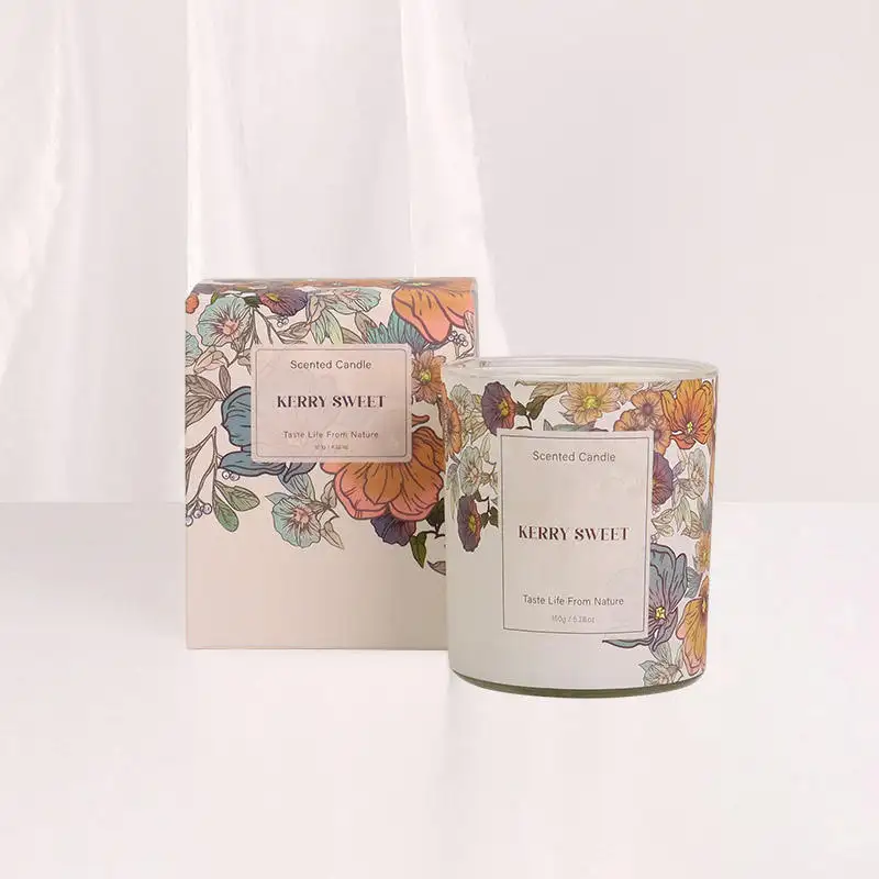 NEWIND Bougies parfumées d'aromathérapie de luxe 120g dans un pot avec logo personnalisé pour la décoration de la maison et les fêtes-Coffret cadeau