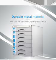 Archivador de Almacenamiento de Archivos GLosen Multifuncional de Aleación de Aluminio, con Ruedas, Bloqueable, de Tres Niveles, Personalizable, con Acabado Brillante, para Oficina