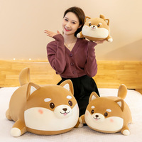 Nouveau Grand Chien Mignon En Peluche Jouet Doux Coton Animal En Peluche Oreiller Brodé Corgi Jouets avec Doublure En Maille pour Soulager Le Stress