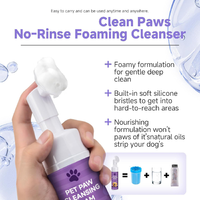 Kit de nettoyage portable pour pattes de chien et chat, élimination de la boue et des odeurs, formule naturelle équilibrée en pH, sans rinçage, en silicone souple, pour les voyages