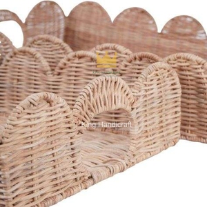 Bandeja de Servir Tejida a Mano King Handicraft de Cuerda de Papel con Borde Festoneado, Cesta Decorativa Hecha a Mano para Almacenamiento en el Hogar, ¡Gran Venta! - Product Image 3