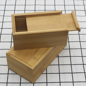 Boîte à bijoux en bambou, organisateur de rangement rectangulaire à tiroir coulissant, petite et grande taille, en bois naturel, pour bijoux et accessoires - Product Image 2