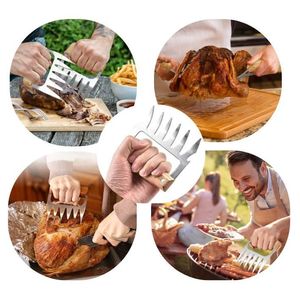 Set di 2 artigli per carne in acciaio inossidabile con 6 punte per barbecue e girarrosto - Product Image 6