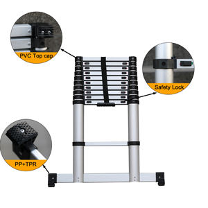 سلم تلسكوبي SGS بطول 2.3 متر مع درابزين، سلم بدرجتين مع مقبض - Product Image 4