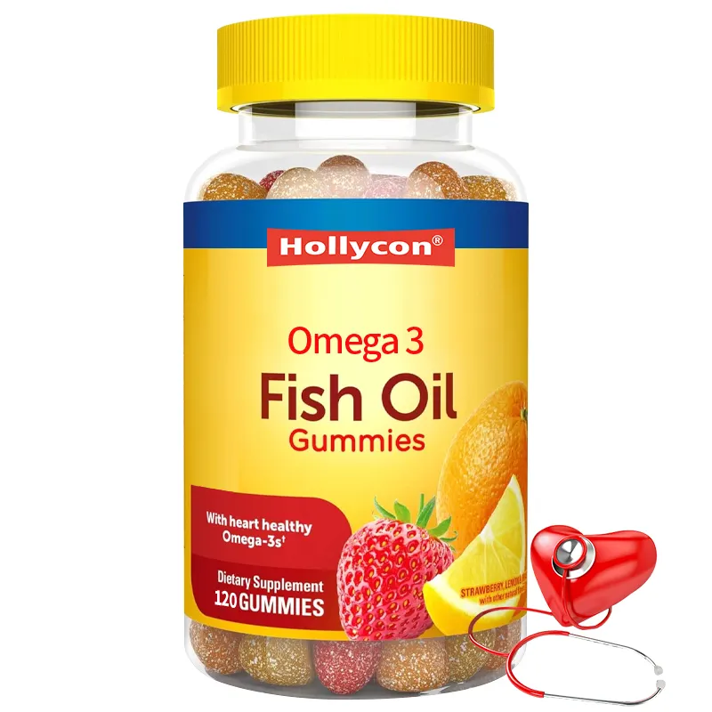 Halal sin azúcar sabor a naranja Omega 3 aceite de pescado Gummie Corazón Saludable Omega 3 suplemento con alta absorción DHA y EPA