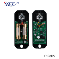 Sensor Inframerah Fotocell Satu Sinar Putar YET618 12~24V dengan Buzzer, Detektor Jarak Jauh untuk Keamanan Alarm, Baterai atau Kabel