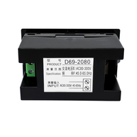 Voltmeter Hertz/HZ Meter Monitor Tegangan AC LCD Tampilan Ganda Pengukur Frekuensi Tegangan Digital 45-65HZ Penghitung Frekuensi Baru