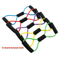 Tpe Fitness Band 8-Word Tension Belt Loop Resistencias Banda para Fitness Bandas elásticas Cross Fit Body Stretching Muscle Training