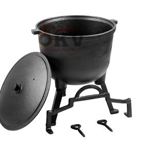 Cast <strong>Iron</strong> Saute Pan with Lid and Handle Gas &amp; Induction Ready Oven Safe Eco-Friendly >5L Capacity Outdoor Camping - Product Image 6