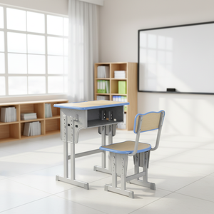 Conjunto de Silla y Escritorio para Estudiantes Sunfield, Moderno, Ajustable, de Madera y Acero, Muebles Escolares Duraderos para Aula y Hogar, Suministro al por Mayor - Product Image 5